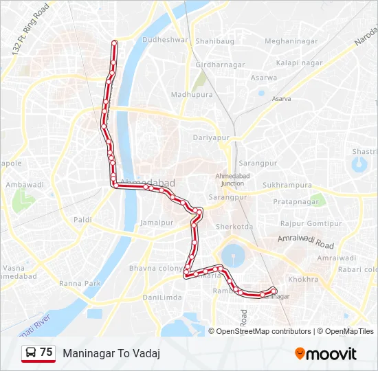 75 Bus Line Map
