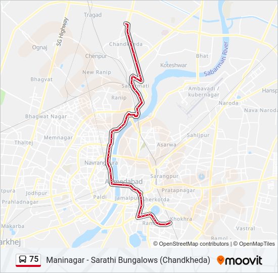 75 bus Line Map