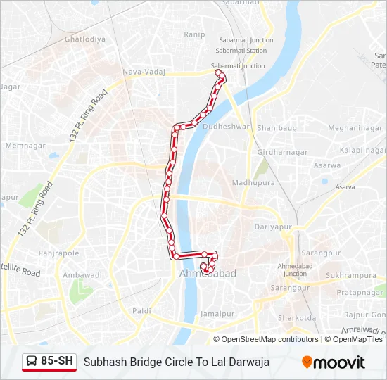 85-SH Bus Line Map