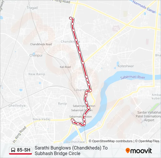 85-SH Bus Line Map