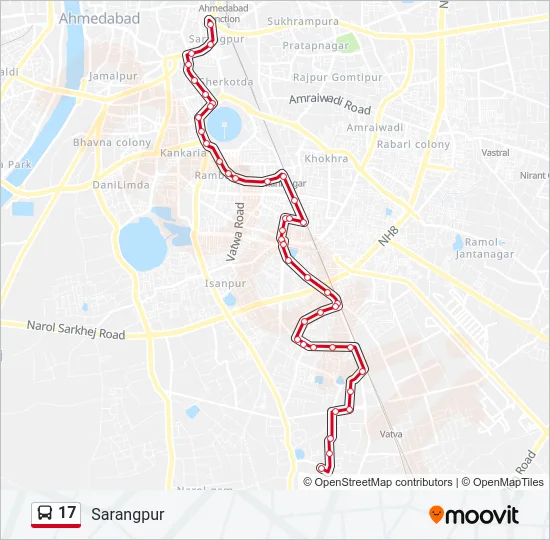 17 Bus Line Map
