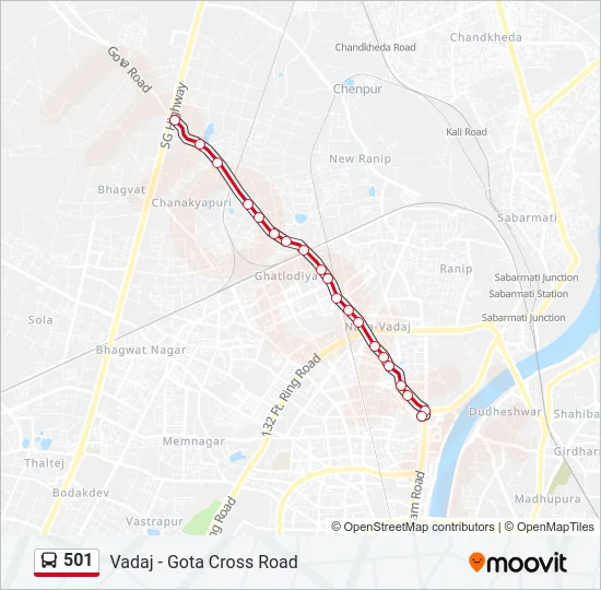 501 Bus Line Map