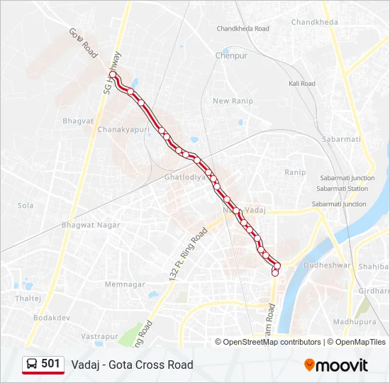 501 Bus Line Map