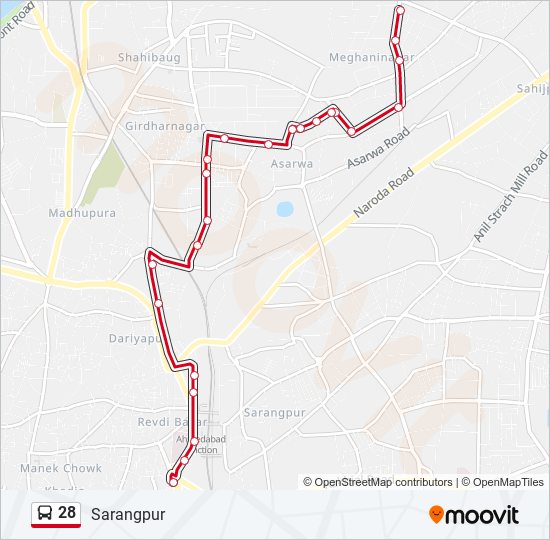 28 bus Line Map