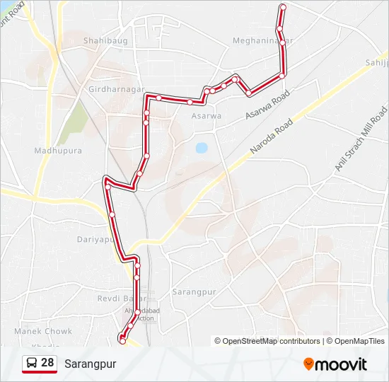 28 Bus Line Map