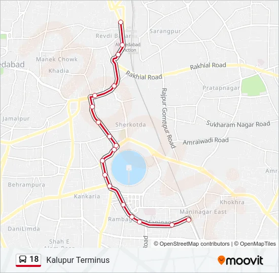 18 Bus Line Map