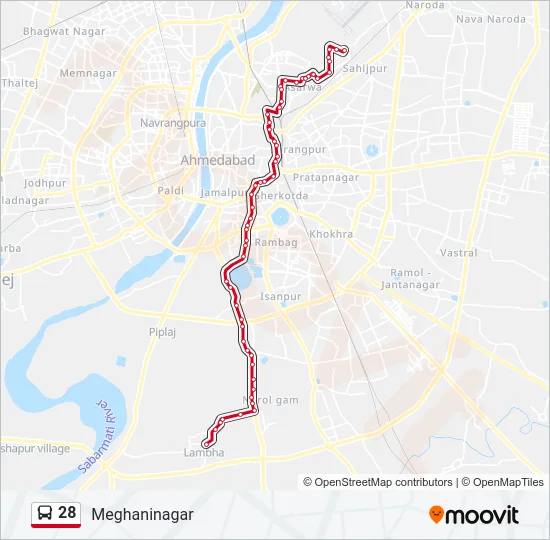 28 Bus Line Map