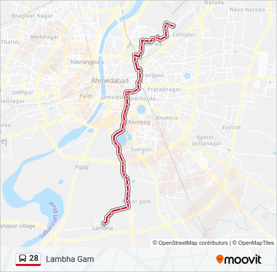 28 Bus Line Map