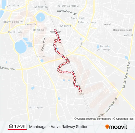 18-SH Bus Line Map