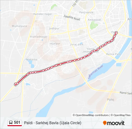 501 Bus Line Map