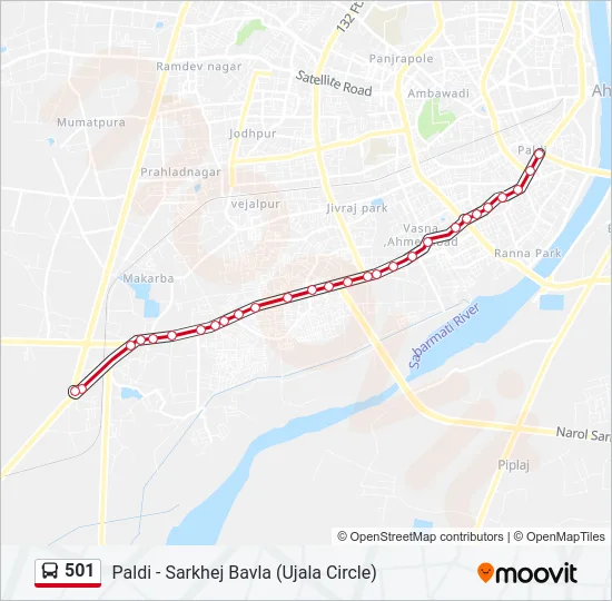 501 Bus Line Map
