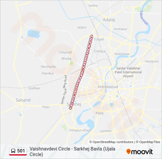501 Bus Line Map