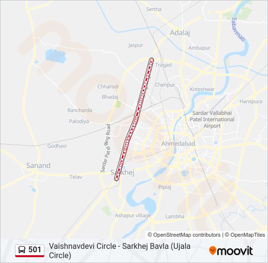 501 bus Line Map