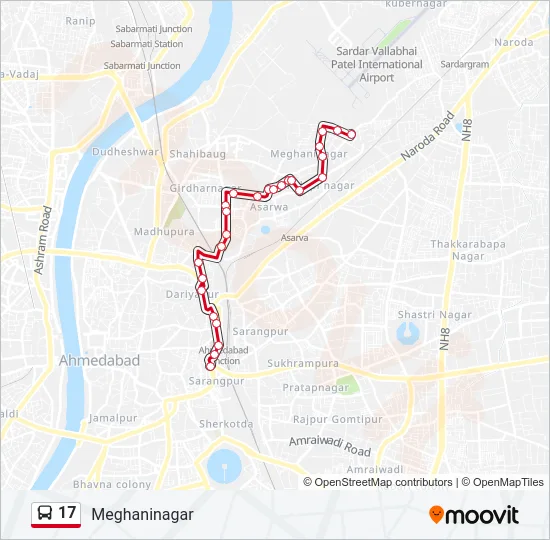 17 Bus Line Map