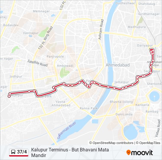 37/4 bus Line Map