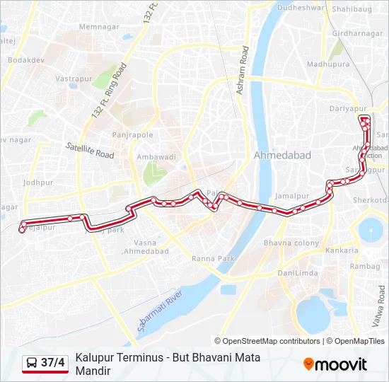 37/4 Bus Line Map