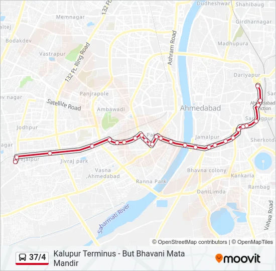 37/4 Bus Line Map