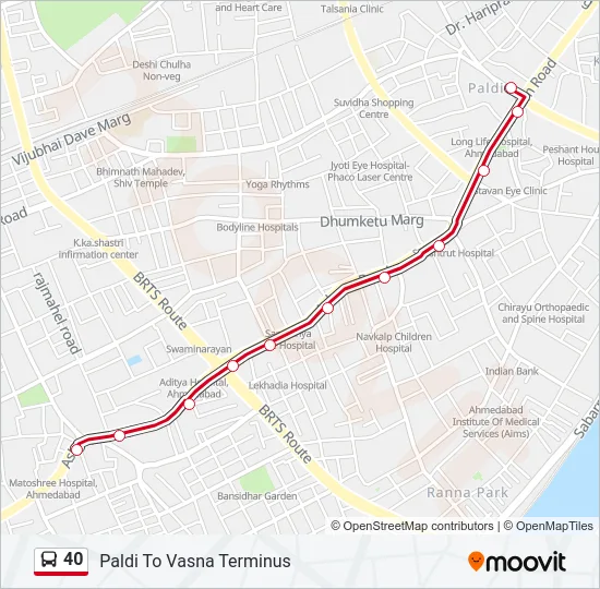 40 Bus Line Map