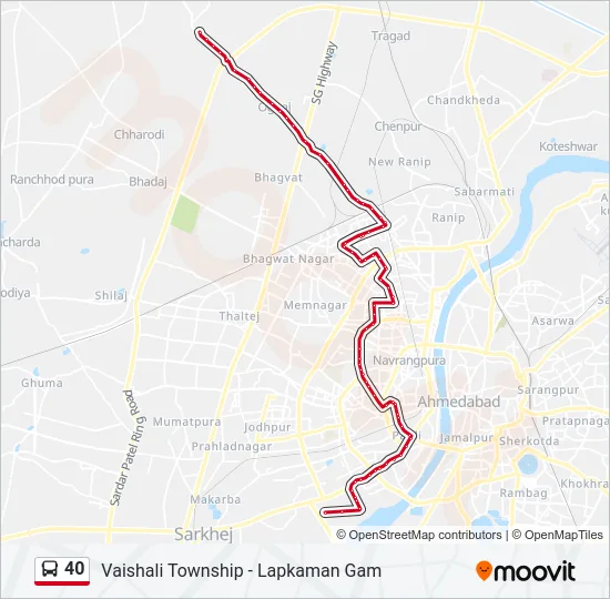 40 Bus Line Map