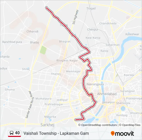 40 Bus Line Map