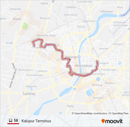 58 Bus Line Map