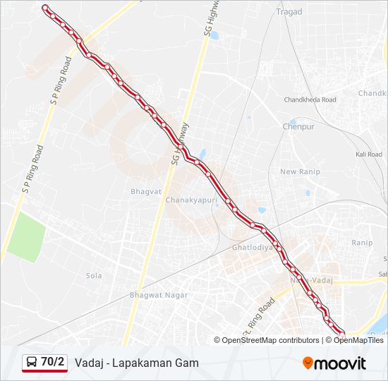 70/2 bus Line Map