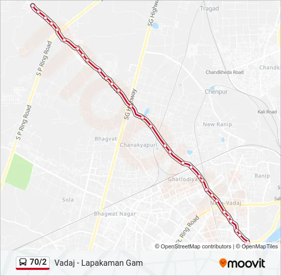 70/2 Bus Line Map