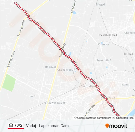 70/2 Bus Line Map