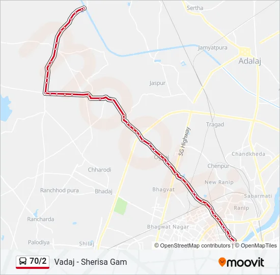 70/2 Bus Line Map