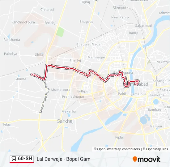 60-SH Bus Line Map