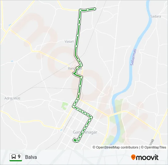 9 Bus Line Map