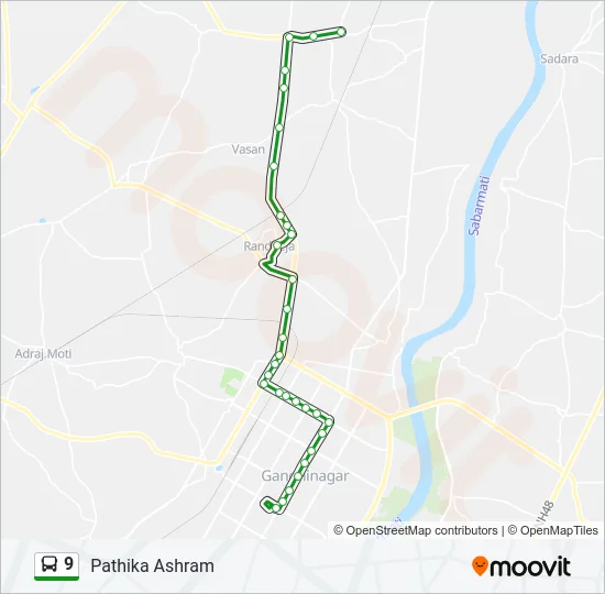 9 Bus Line Map