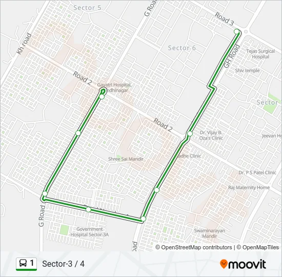 1 Bus Line Map