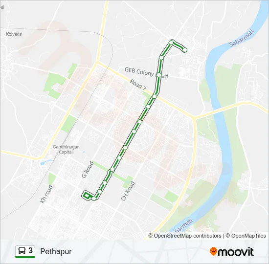3 Bus Line Map