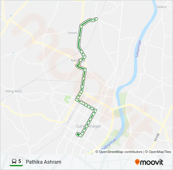 5 Bus Line Map