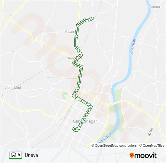5 Bus Line Map