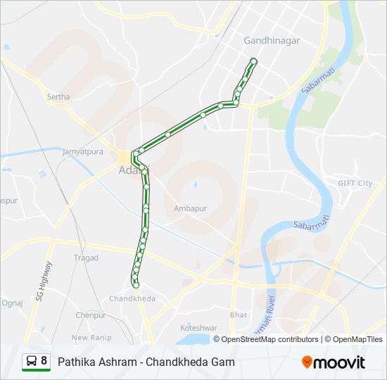 8 bus Line Map