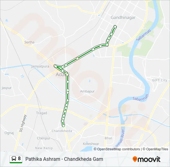 8 Bus Line Map