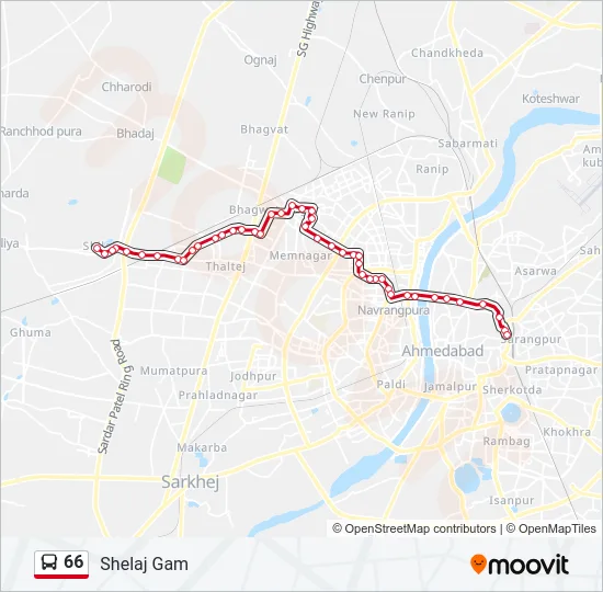 66 Bus Line Map