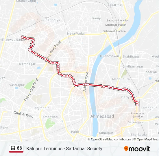 66 Bus Line Map