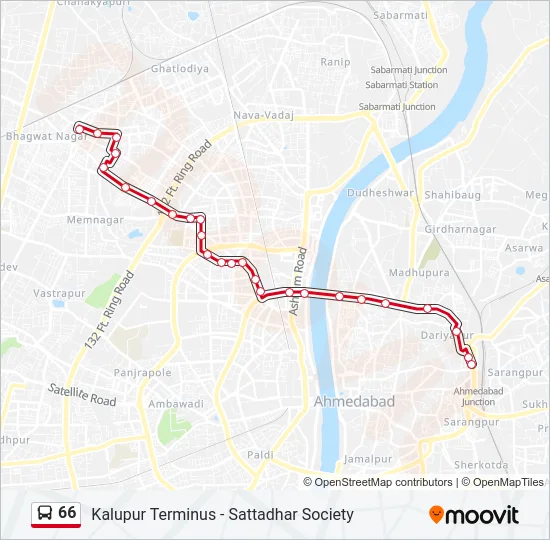 66 Bus Line Map