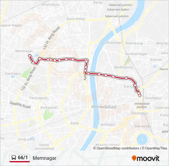 66/1 Bus Line Map