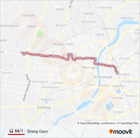 66/1 Bus Line Map
