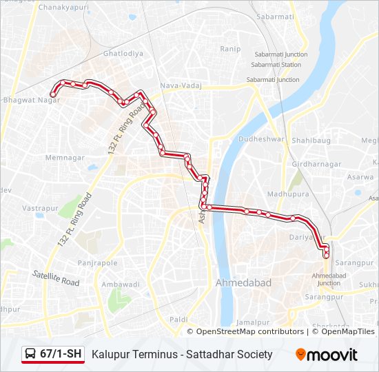 67/1-SH bus Line Map