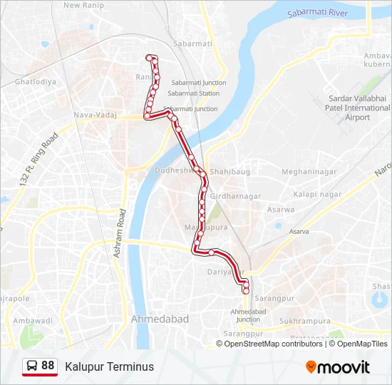 88 Bus Line Map