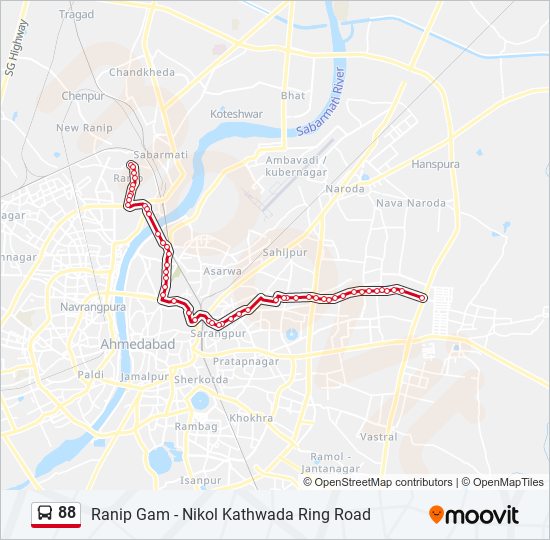 88 bus Line Map