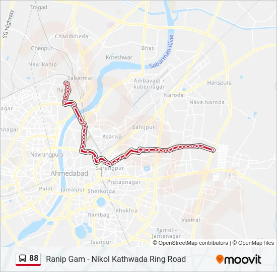 88 Bus Line Map