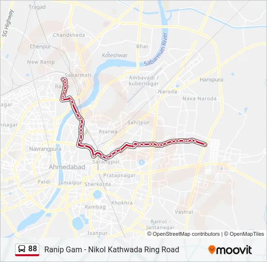 88 Bus Line Map