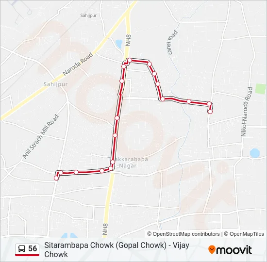 56 Bus Line Map