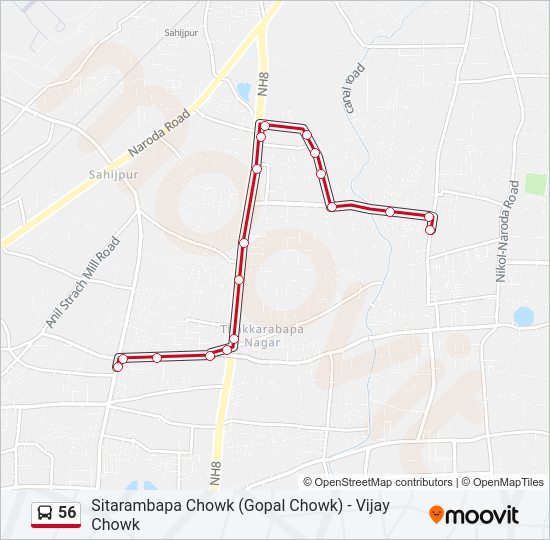 56 Bus Line Map